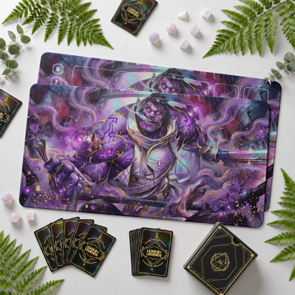 Dr. Mundo Toxic Riftbound TCG playmat with card zones and score track – LoL game mat