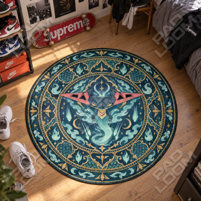 Dragapult Moonlit Round Rug - Pokemon Chair Mat