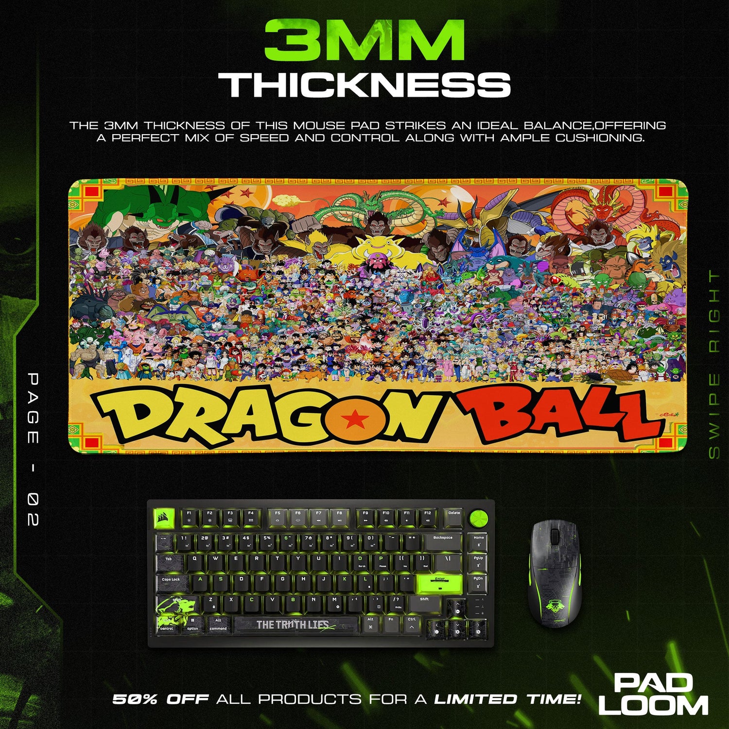 Dragon Ball Characters Mouse Pad, Anime Legacy Desk Mat Padloom