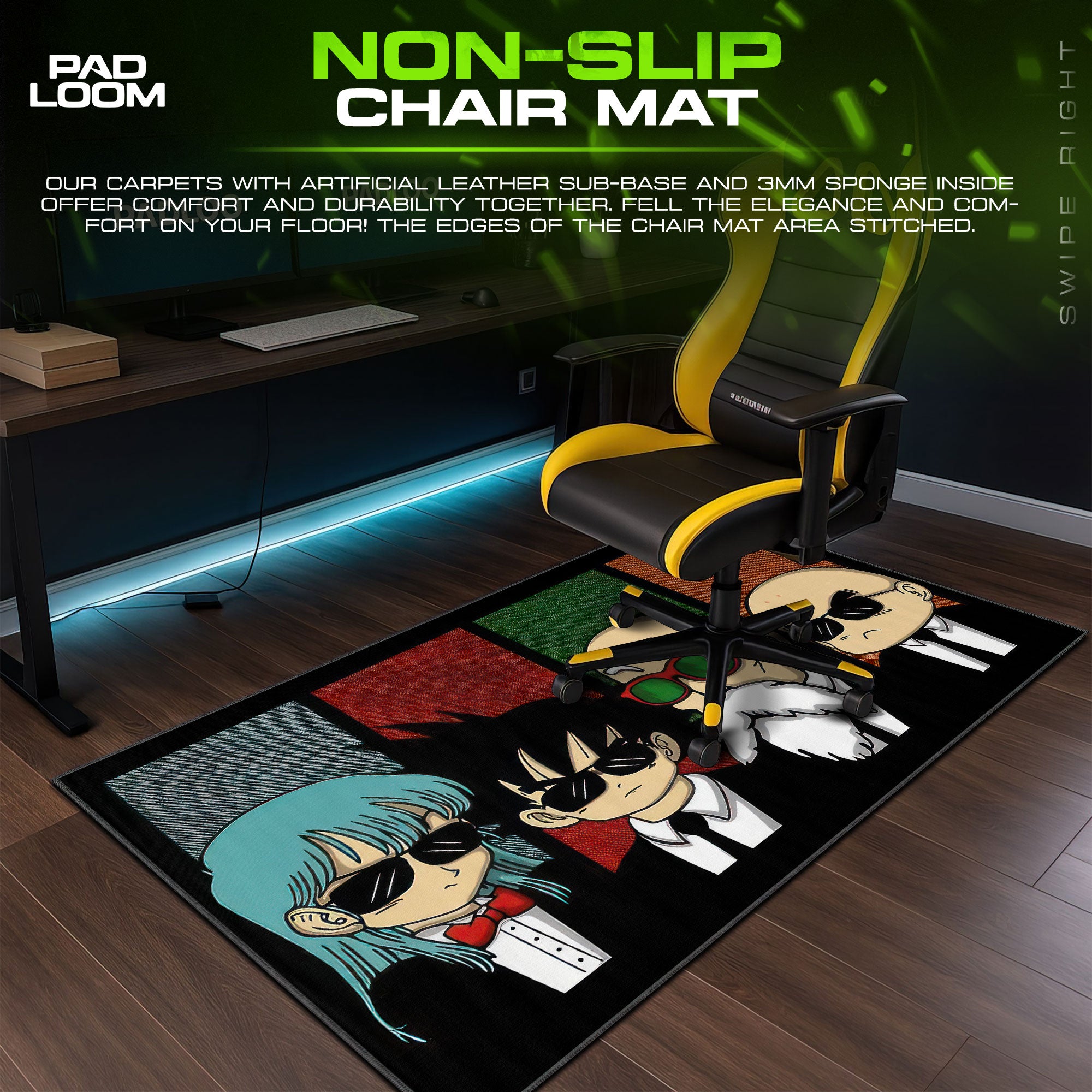 Dragon Ball Cool Squad Mouse Pad, Anime Gaming Desk Mat
