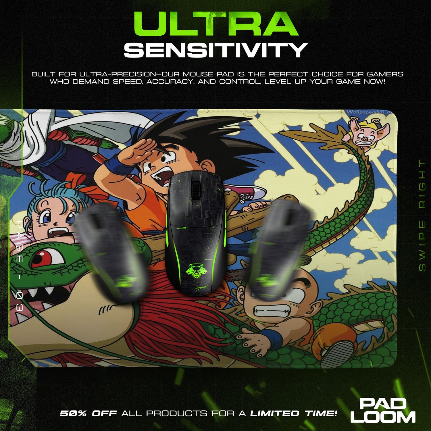 Dragon Ball Flying Dragon Mouse Pad, Anime Adventure Desk Mat Padloom
