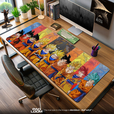 Dragon Ball Goku Evolution Mouse Pad, Anime Saiyan Desk Mat