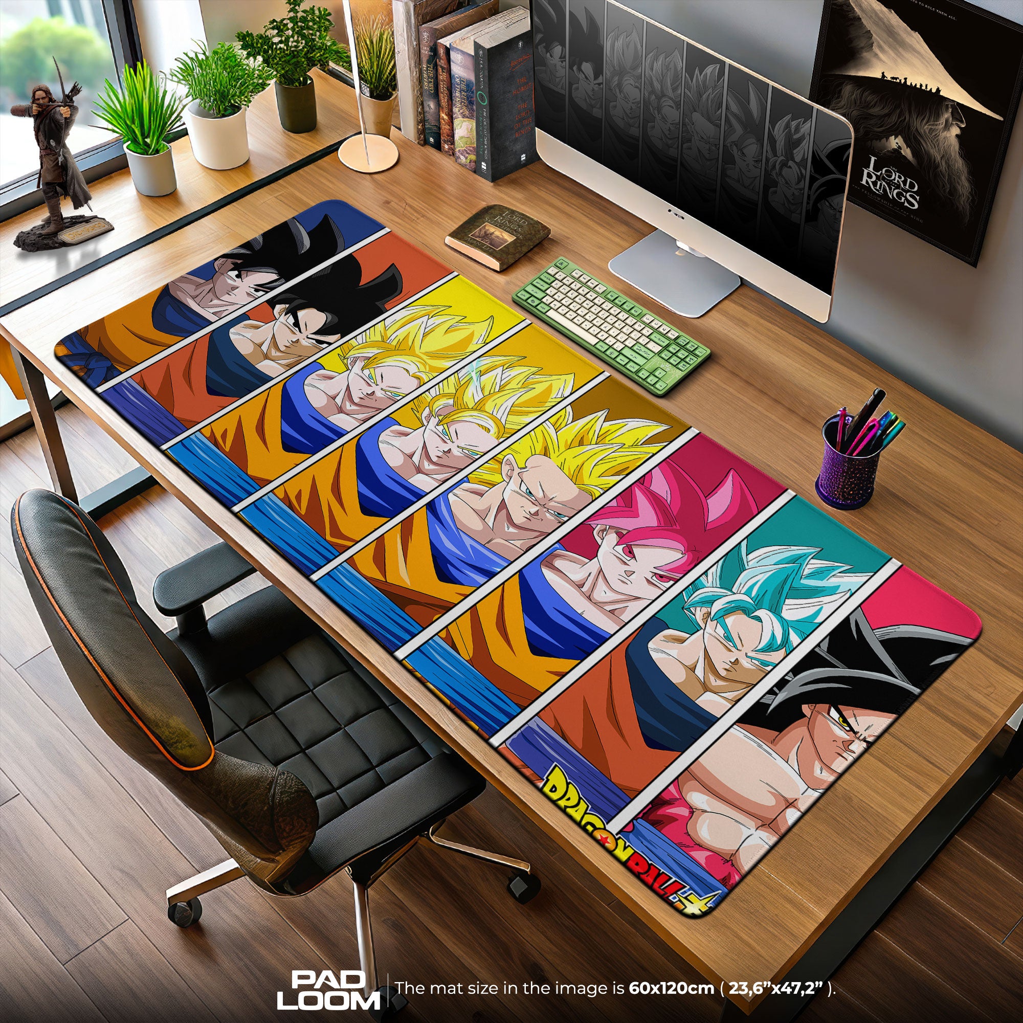 Dragon Ball Goku Forms Mouse Pad, Anime Saiyan Power Desk Mat