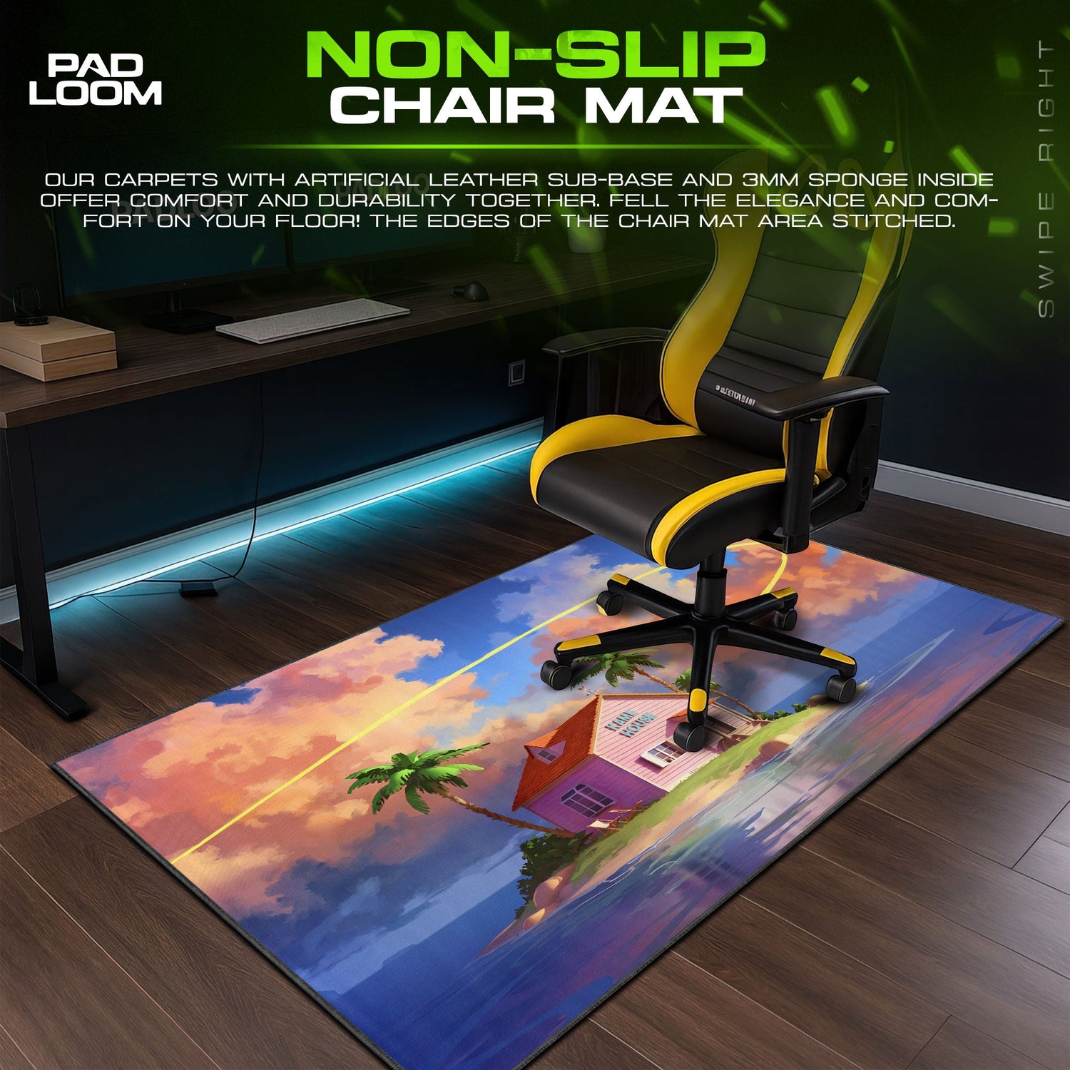 Dragon Ball Kame House Mouse Pad, Anime Desk Mat Padloom