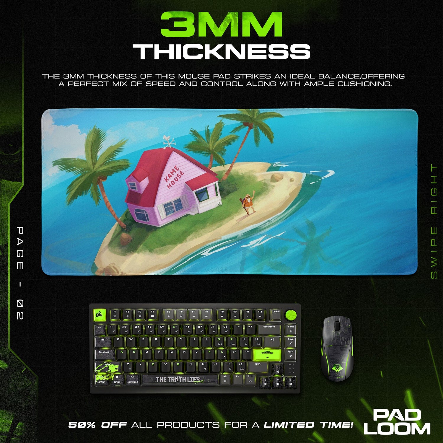 Dragon Ball Kame House Mouse Pad, Anime Island Desk Mat Padloom