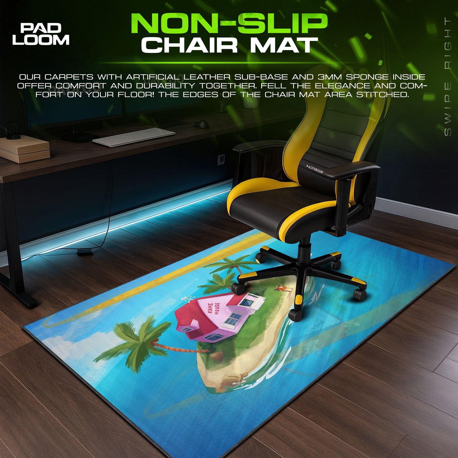 Dragon Ball Kame House Mouse Pad, Anime Island Desk Mat Padloom