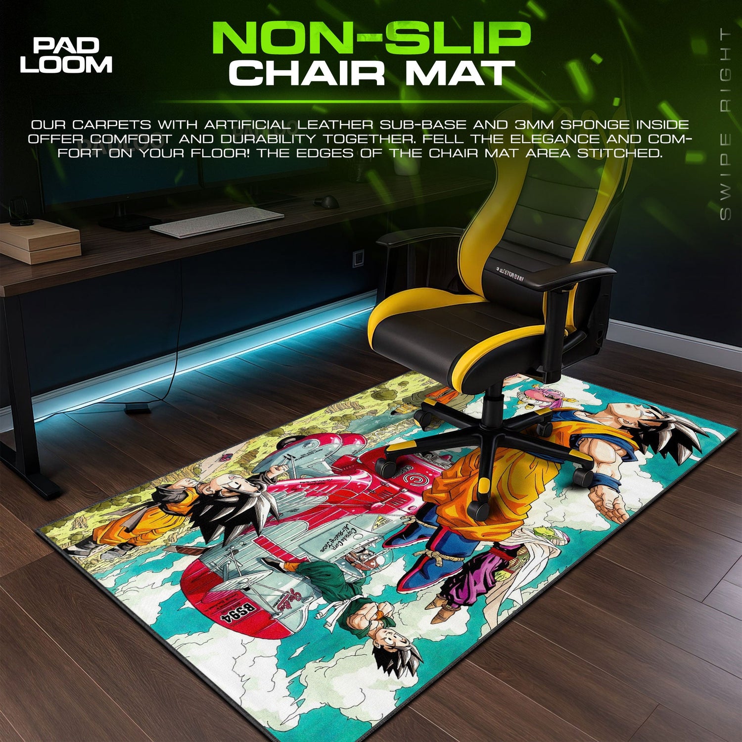Dragon Ball Mouse Pad, Goku & Z Fighters Capsule Corp Gaming Desk Mat Padloom
