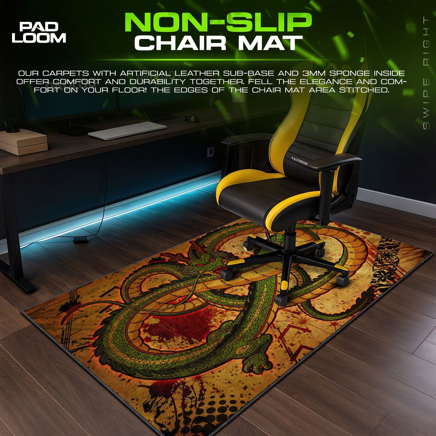 Dragon Ball Shenron Mouse Pad, Anime Eternal Dragon Desk Mat Padloom