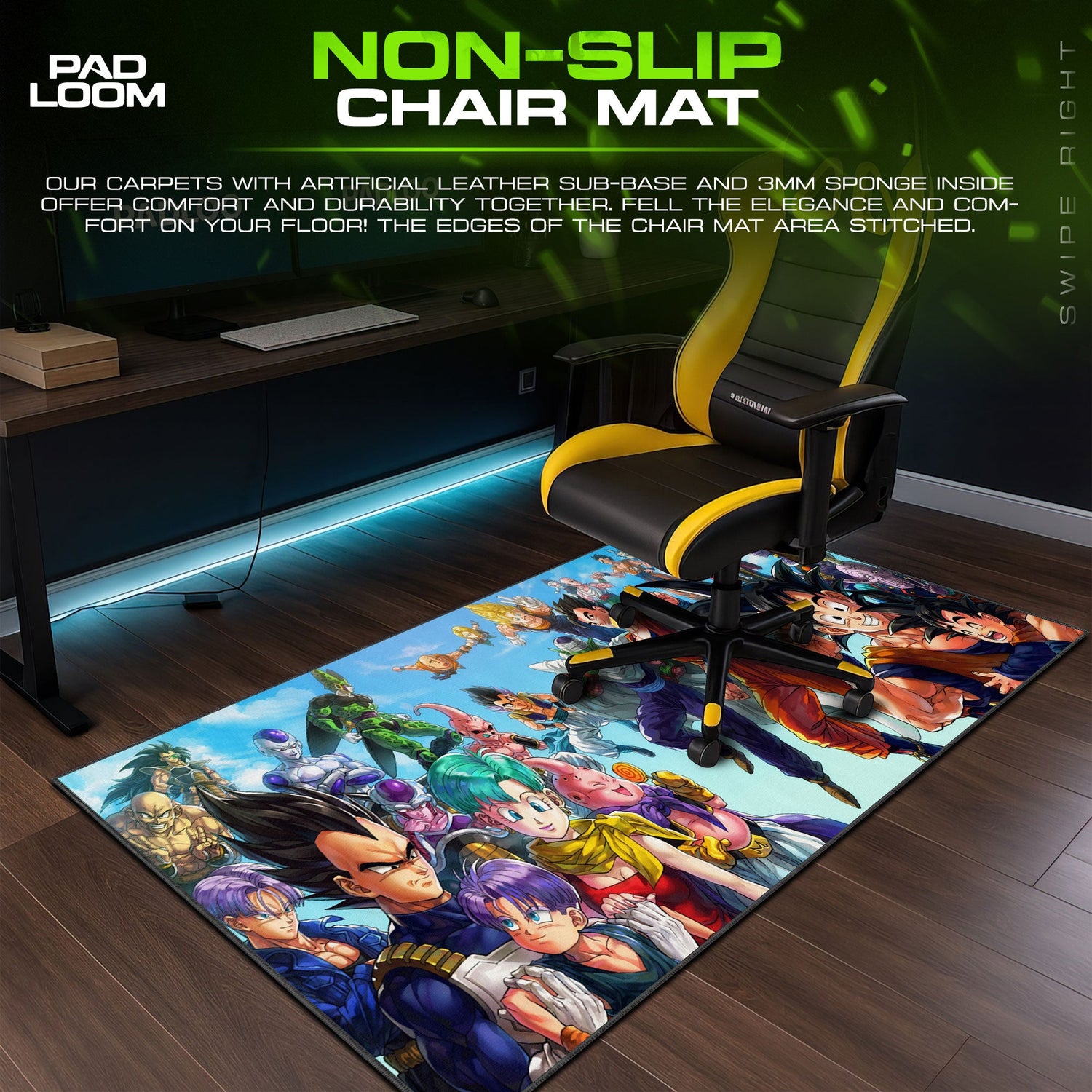 Dragon Ball Z Family Mouse Pad, Anime Heroes Desk Mat Padloom