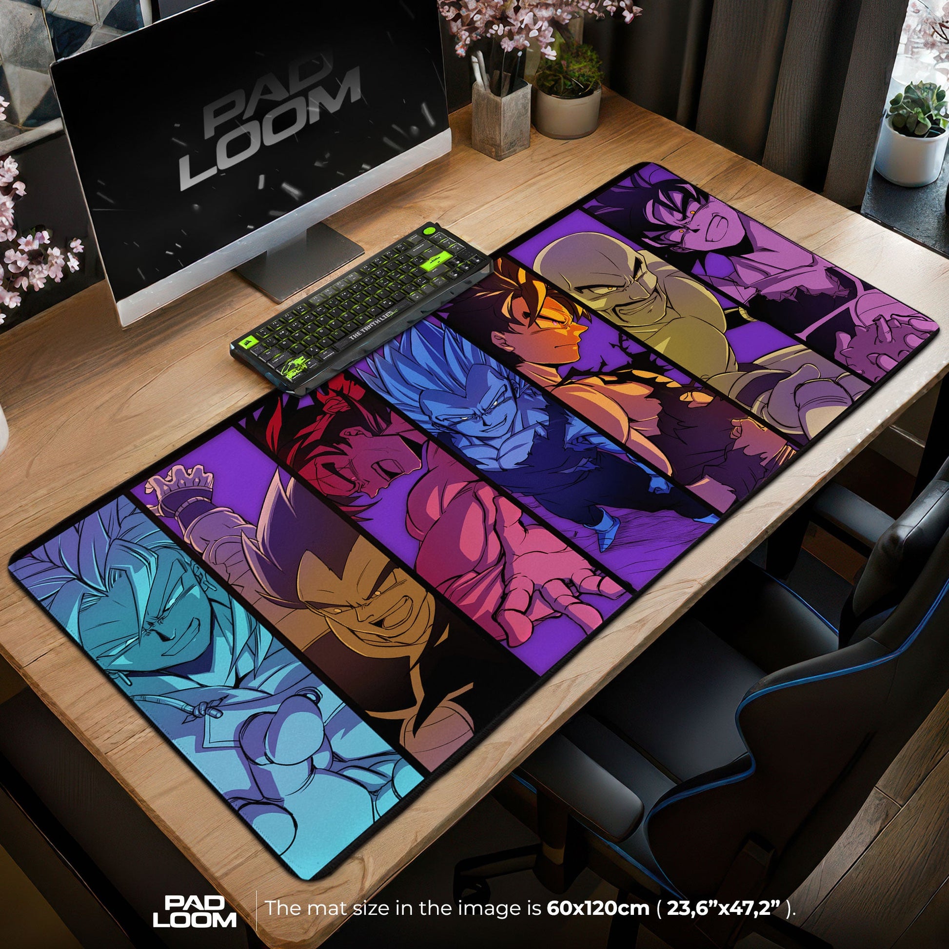 Dragon Ball Z Heroes Mouse Pad - Spectrum Power Anime Desk Mat Padloom