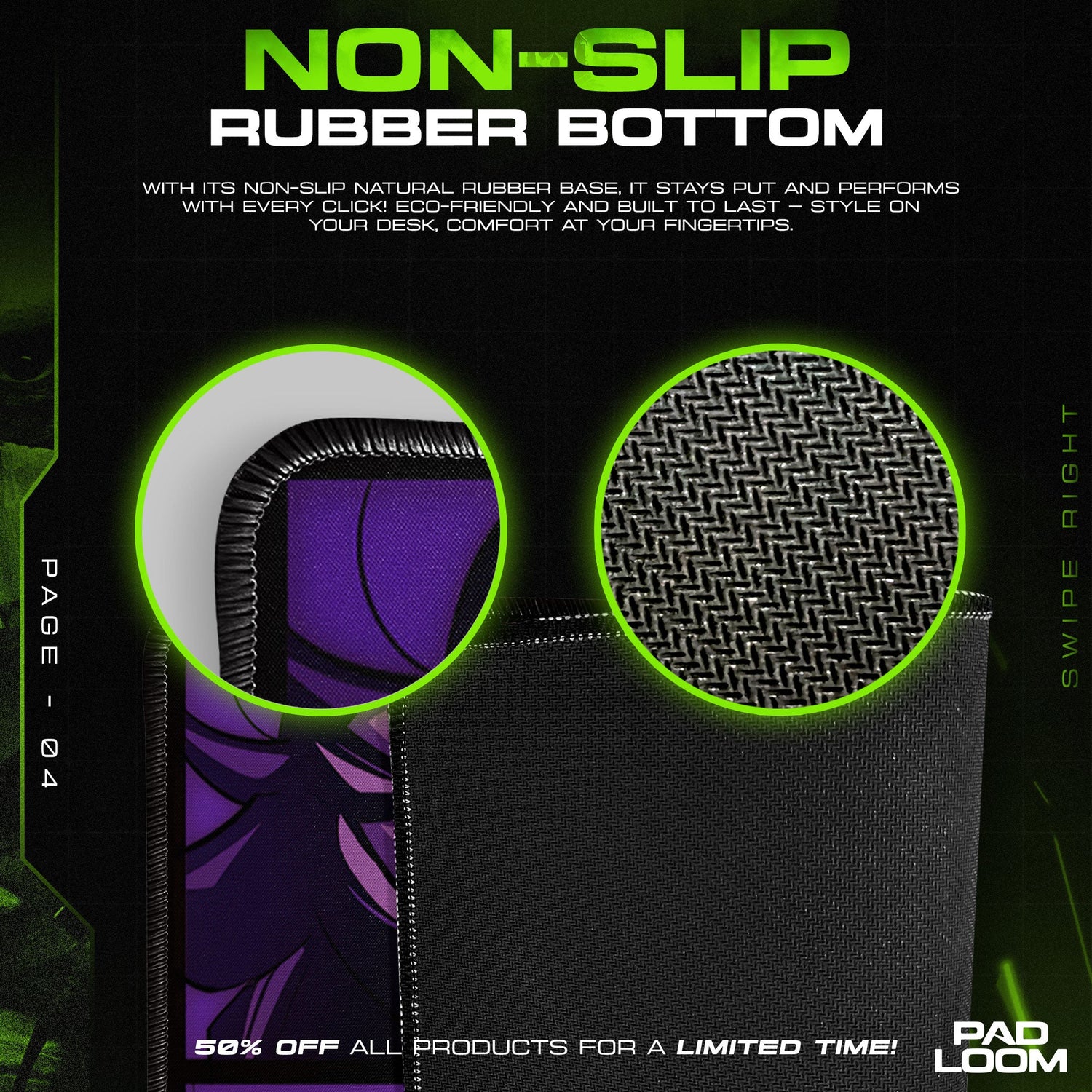 Dragon Ball Z Heroes Mouse Pad - Spectrum Power Anime Desk Mat Padloom