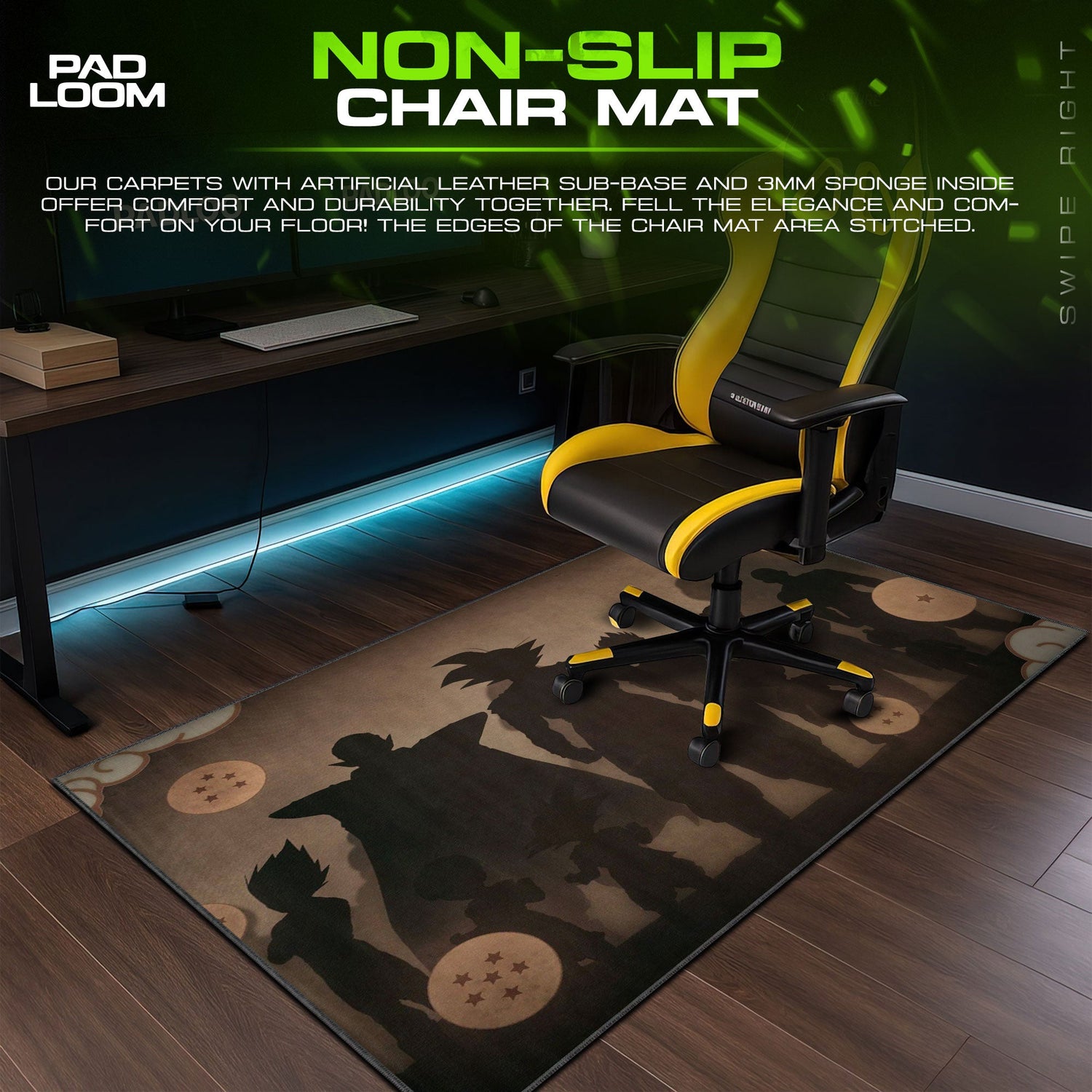 Dragon Ball Z Heroes Silhouette Mouse Pad, Anime Shadow Desk Mat Padloom