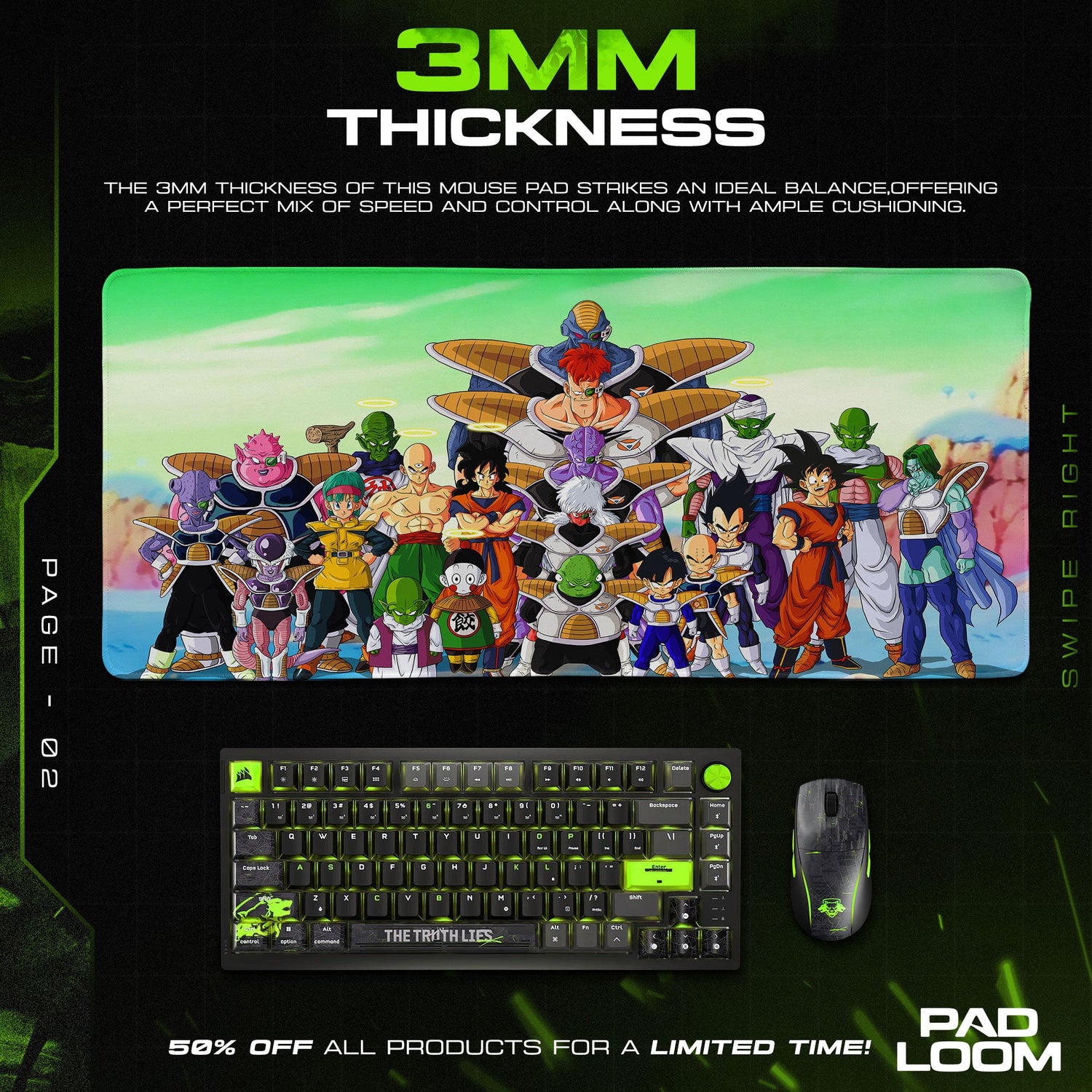 Dragon Ball Z Namek Saga Mouse Pad, Anime Fighter Desk Mat Padloom