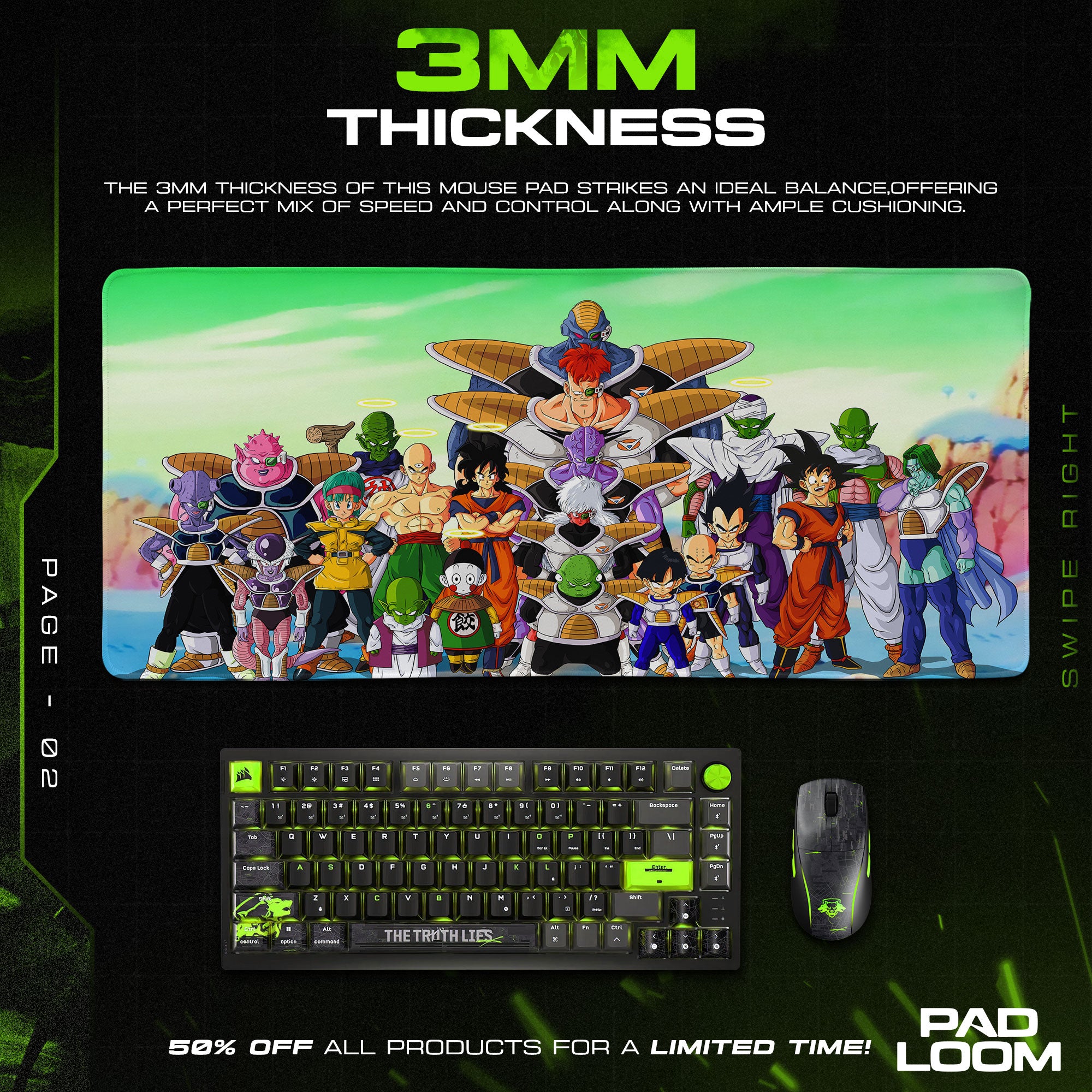 Dragon Ball Z Namek Saga Mouse Pad, Anime Fighter Desk Mat