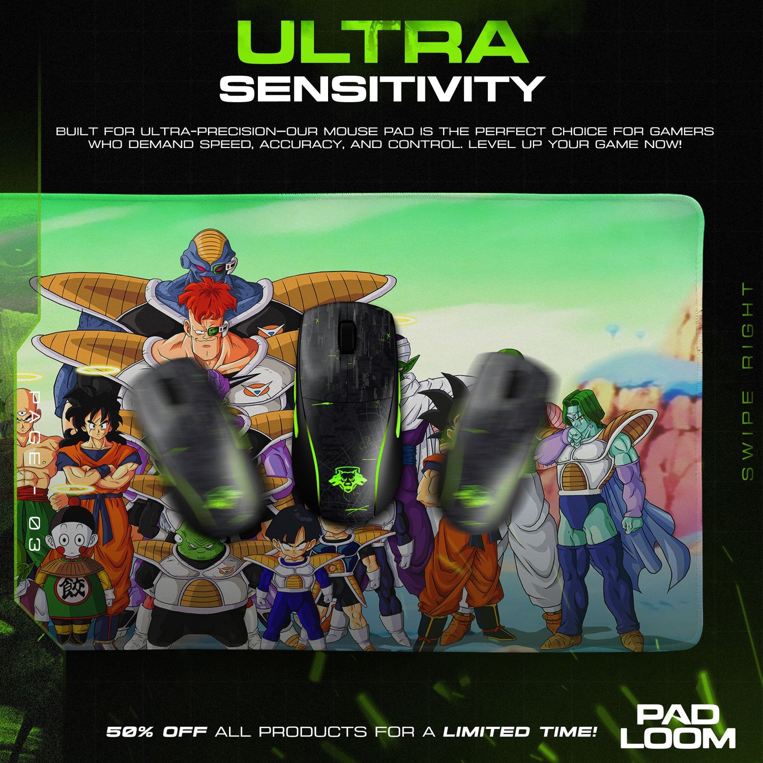 Dragon Ball Z Namek Saga Mouse Pad, Anime Fighter Desk Mat Padloom