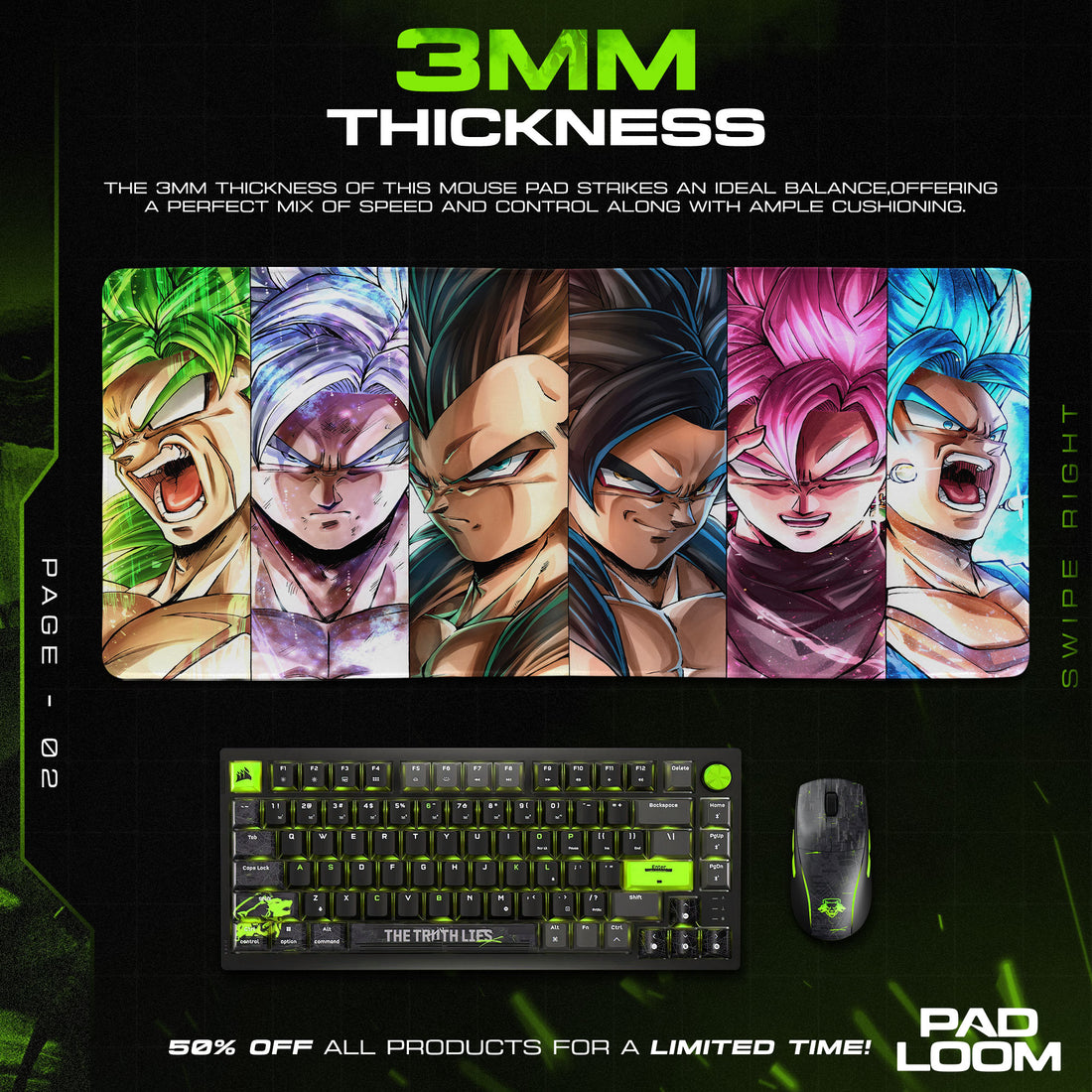 Dragon Ball Z Mouse Pad – Saiyan Warriors Anime Desk Mat