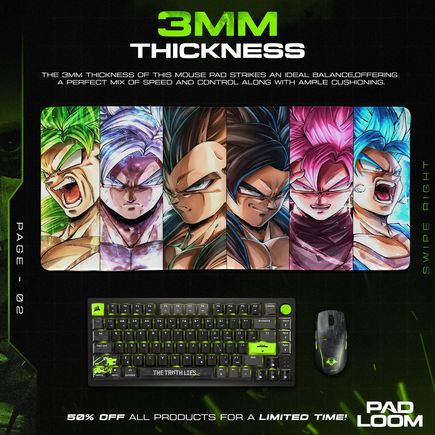 Dragon Ball Z Mouse Pad – Saiyan Warriors Anime Desk Mat Padloom