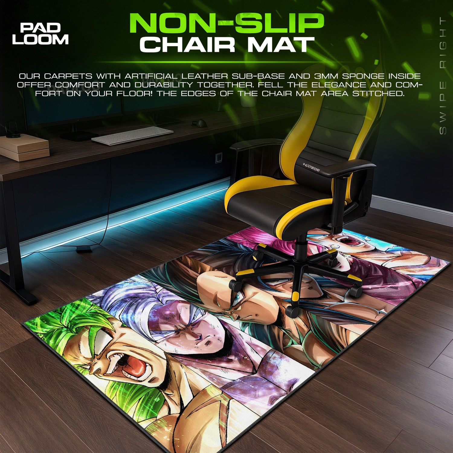 Dragon Ball Z Mouse Pad – Saiyan Warriors Anime Desk Mat Padloom