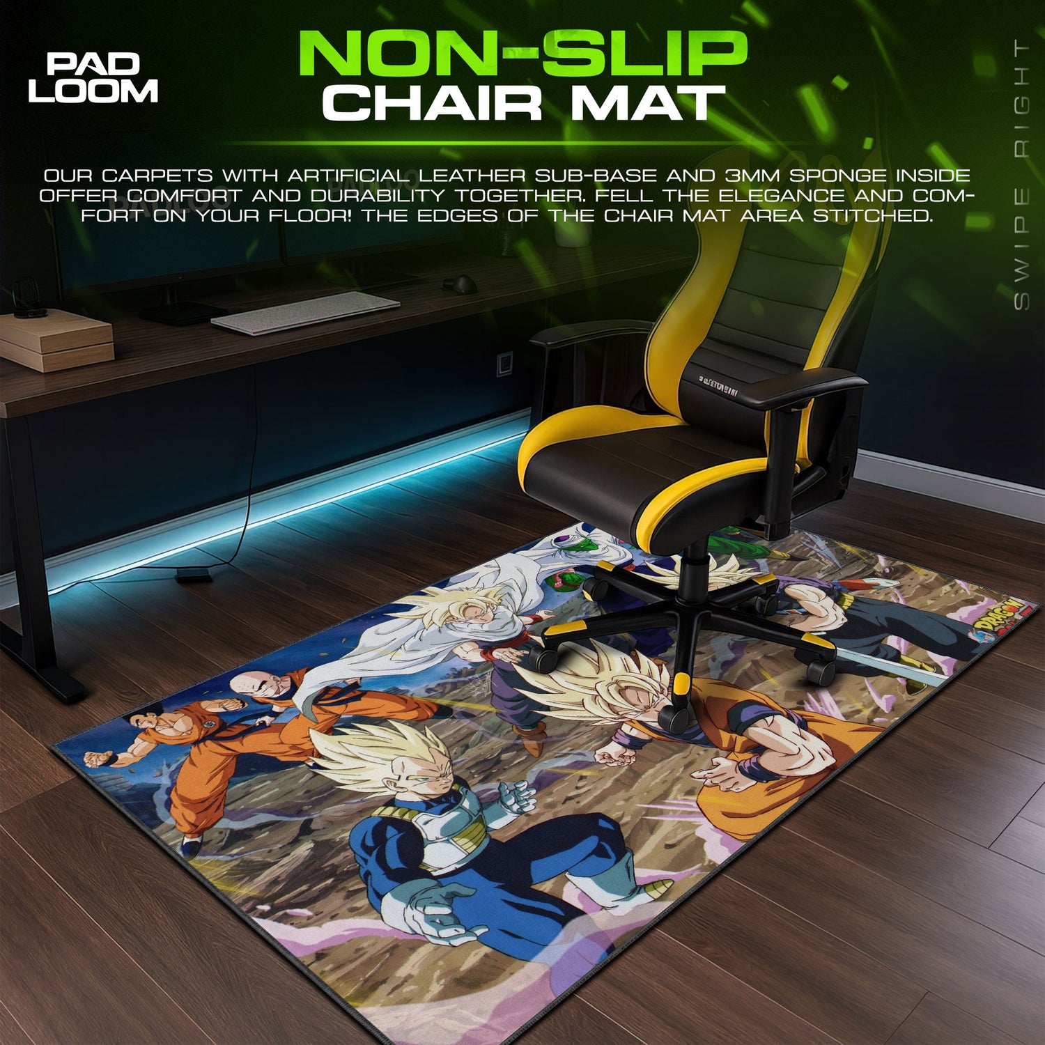 Dragon Ball Z Saiyan Warriors Mouse Pad, Anime Battle Desk Mat Padloom