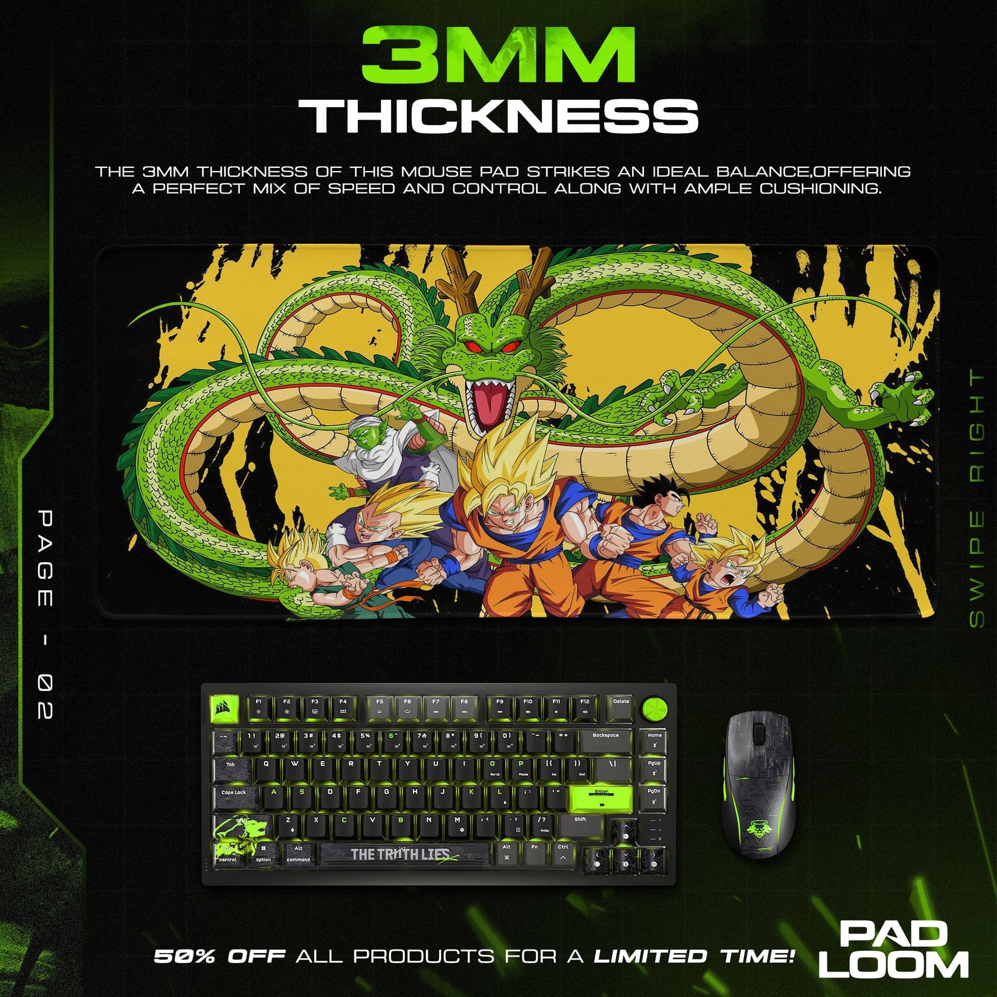 Dragon Ball Z Shenron Mouse Pad - Legendary Anime Desk Mat Padloom