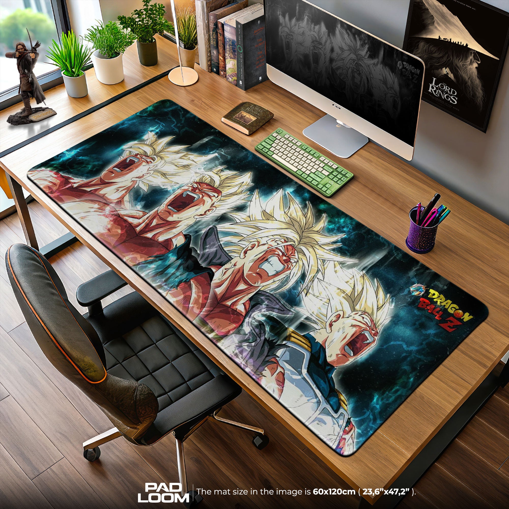 Dragon Ball Z Super Saiyan Mouse Pad, Anime Power Desk Mat