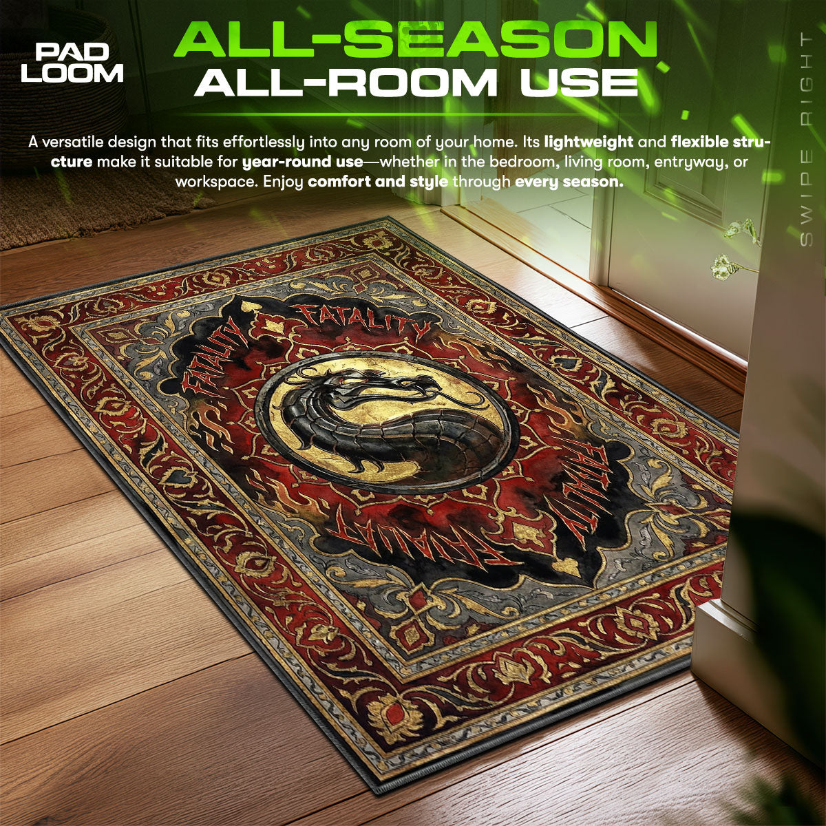 Drachenwappen Todesstoß Teppich - Mortal Kombat Stuhlunterlage