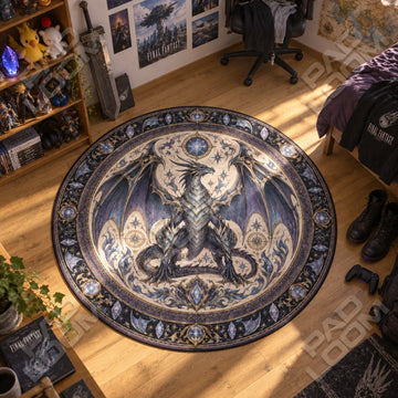 Dragon Crystal Round Rug - Final Fantasy Chair Mat