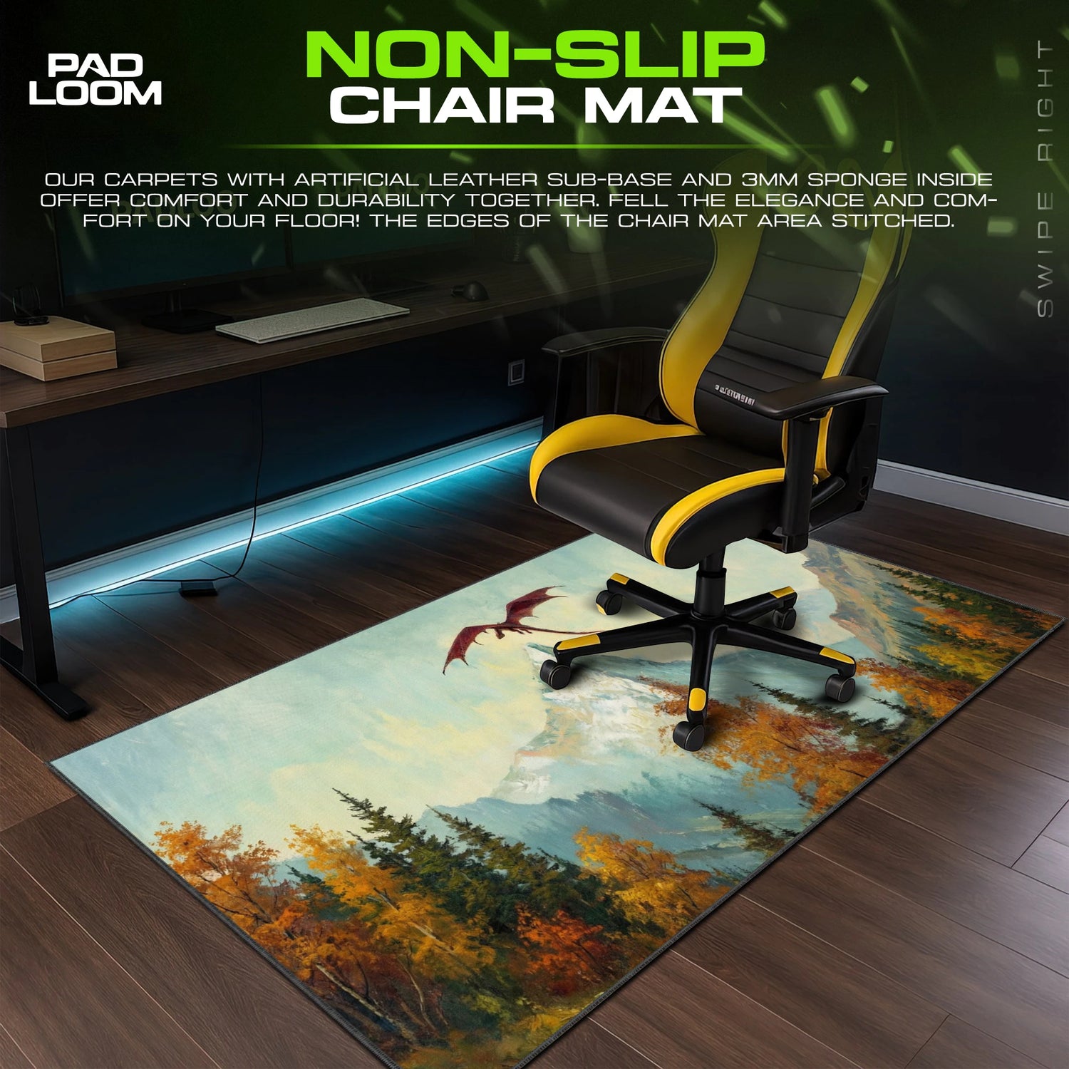 Dragon Peak Flight Mouse Pad - Skyrim Desk Mat
