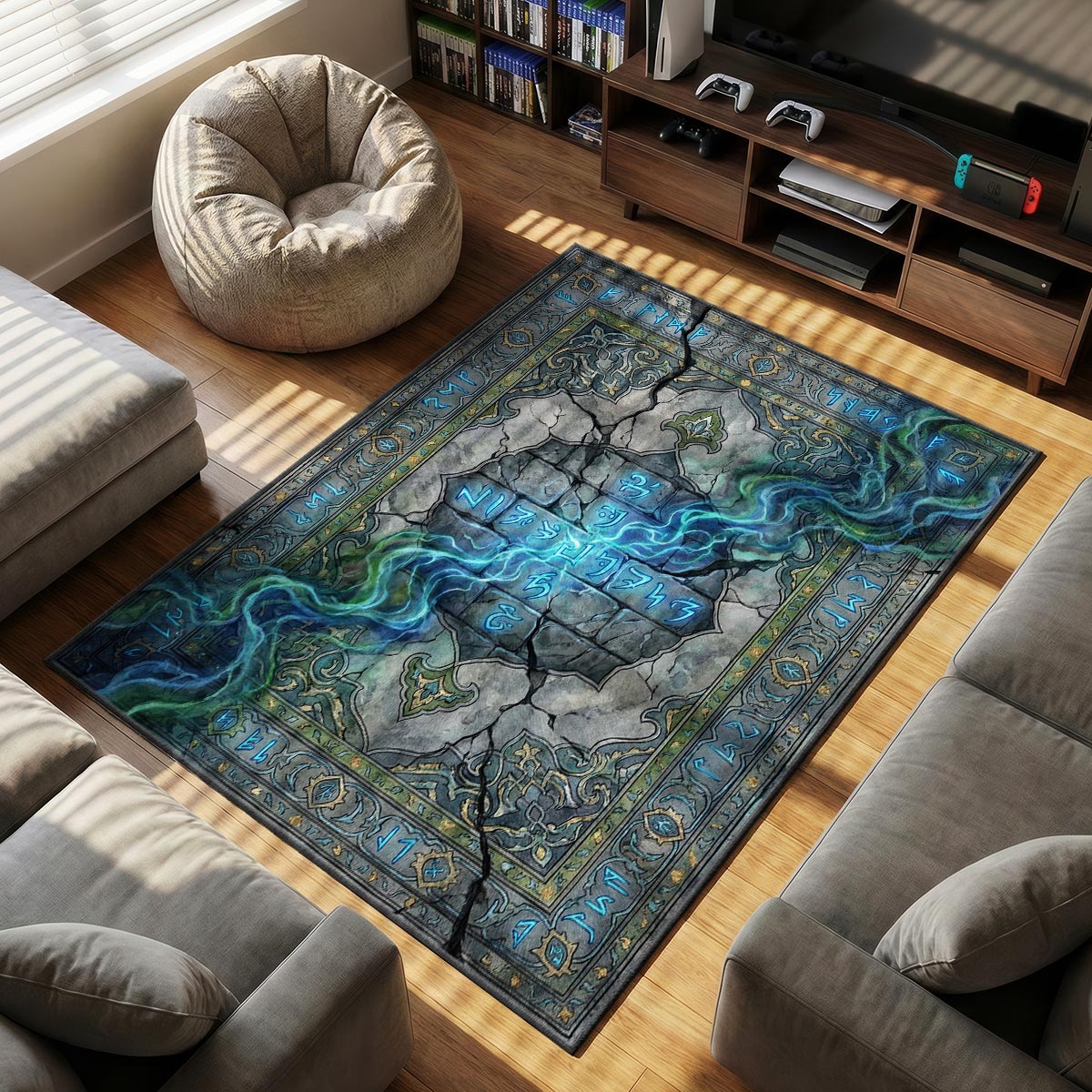 Dragon Shout Rune Rug - Skyrim Chair Mat