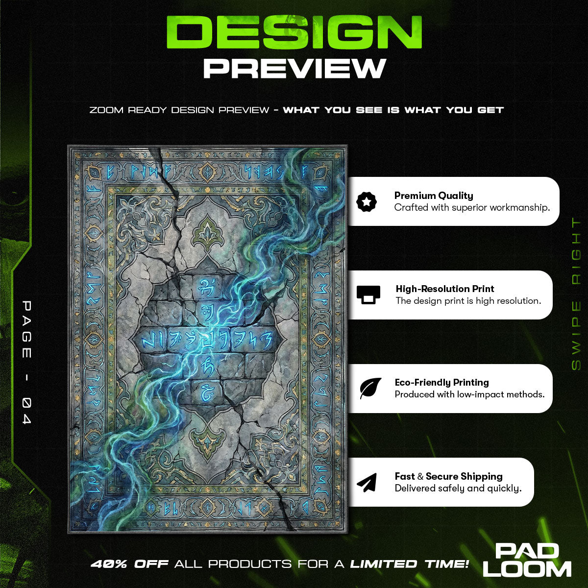 Dragon Shout Rune Rug - Skyrim Chair Mat