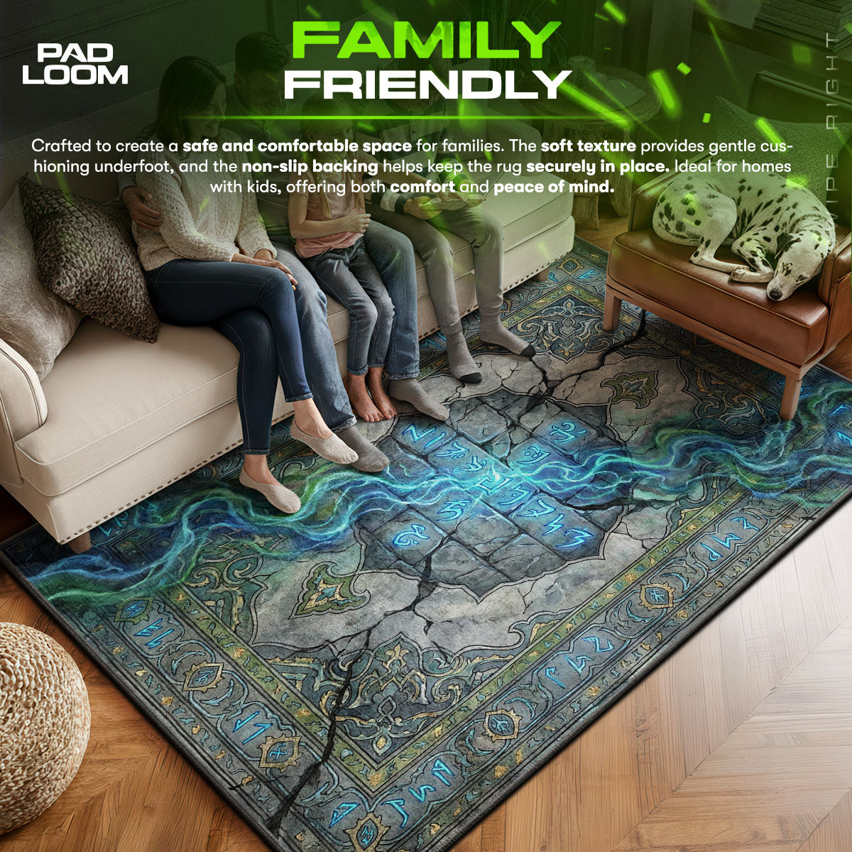 Dragon Shout Rune Rug - Skyrim Chair Mat