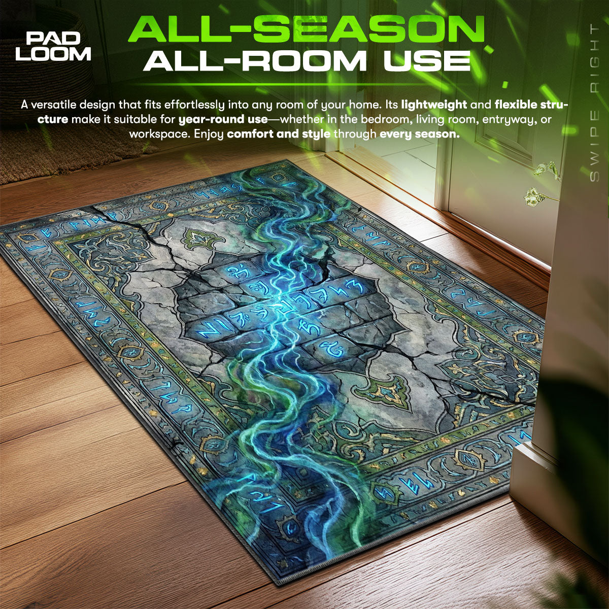 Dragon Shout Rune Rug - Skyrim Chair Mat