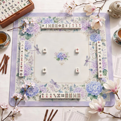 Dragonfly Hydrangea Mahjong-Matte - Mah-Jongg Matte