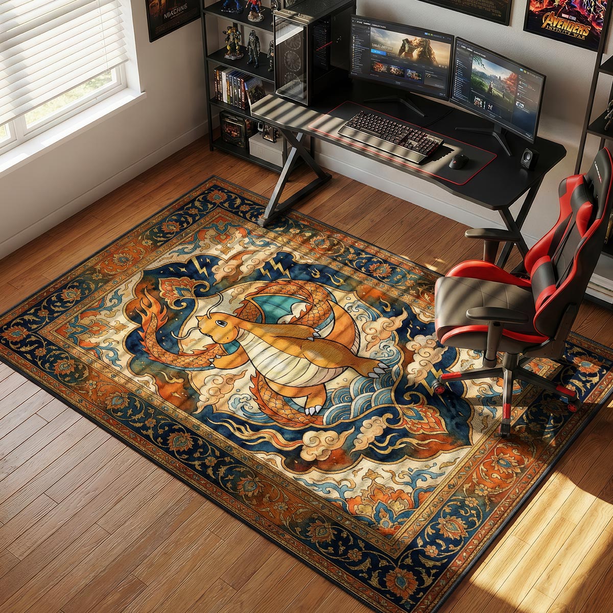 Dragonite Mythical Storm Chair rug — main product view