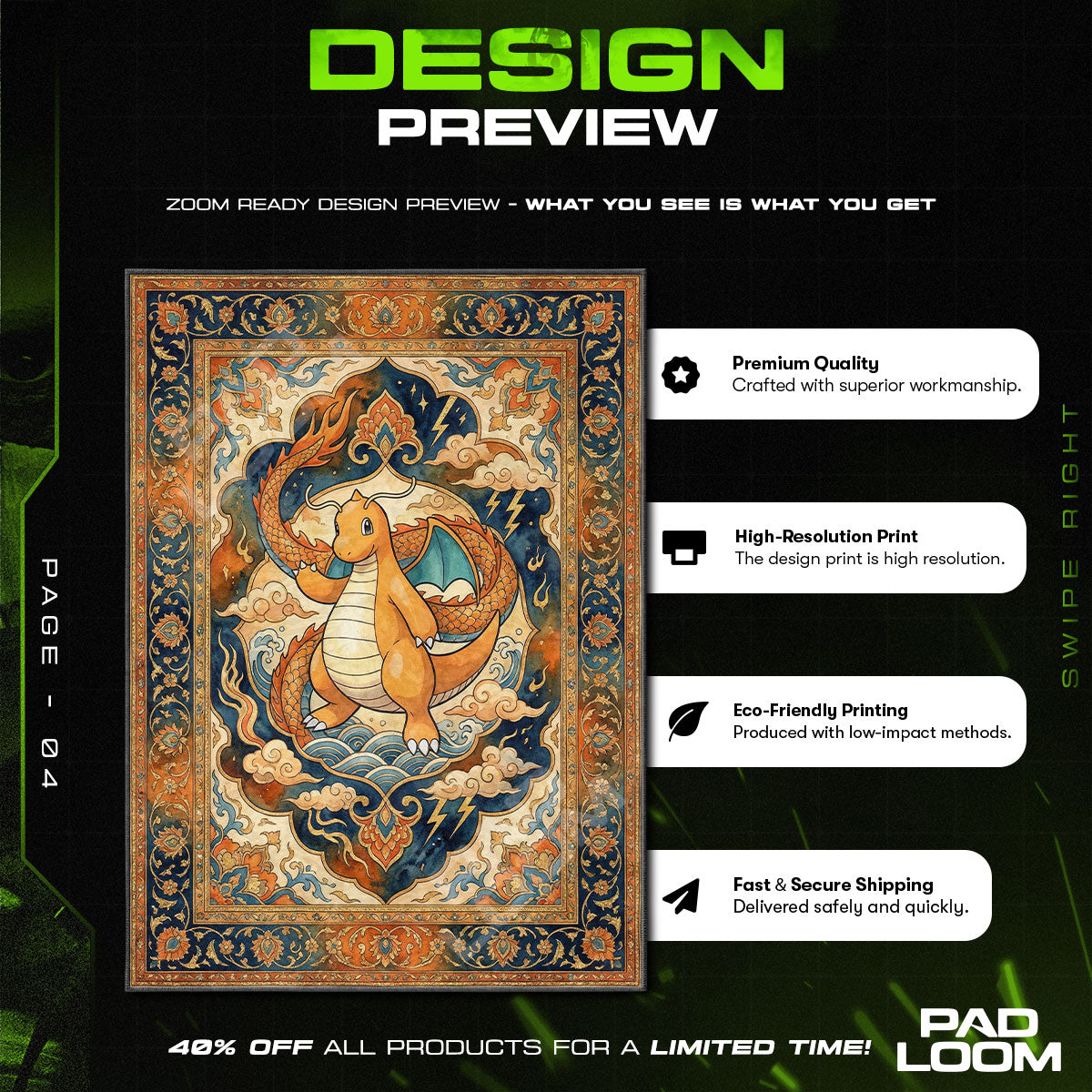 Chair character design printed on rug