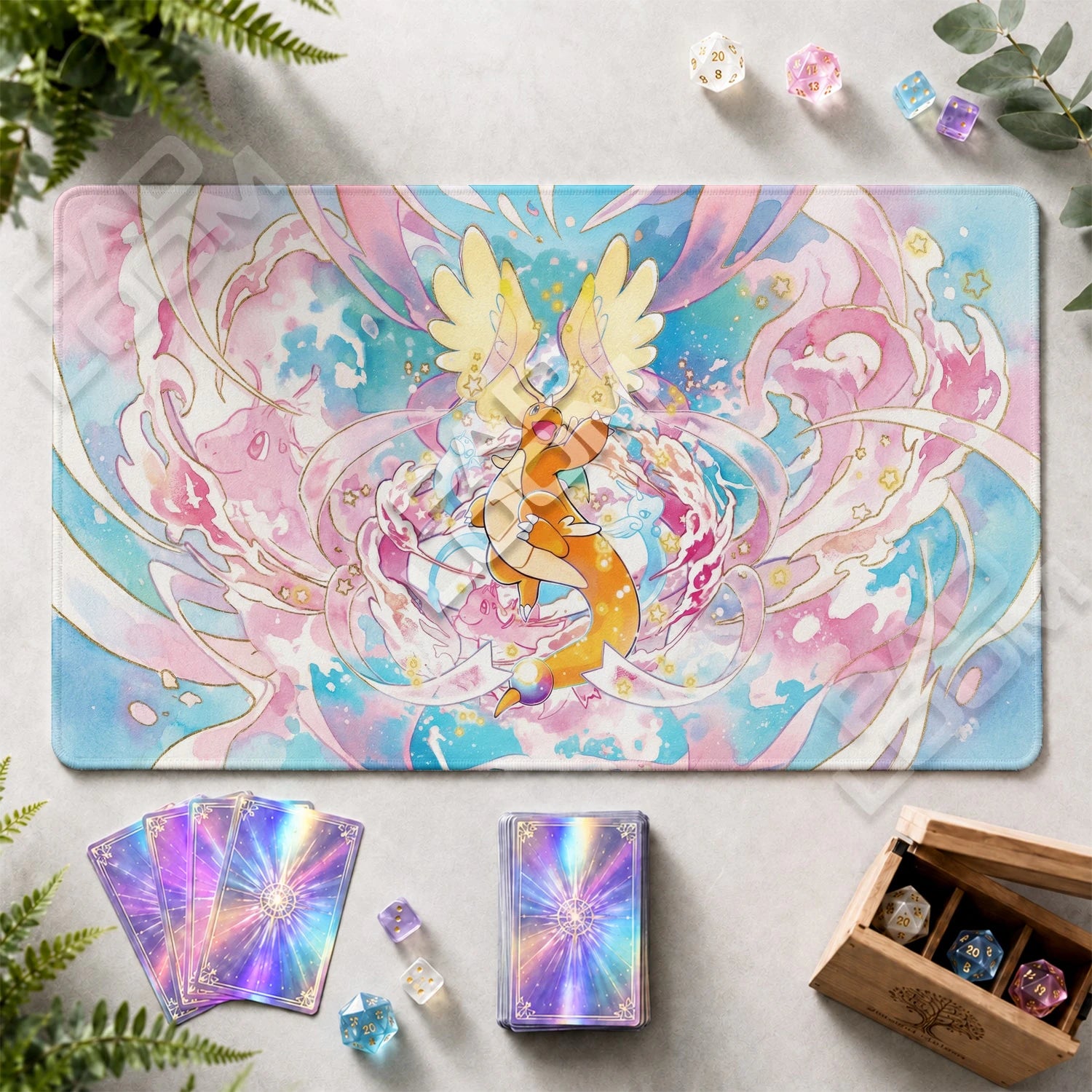Dragonite Pastel Playmat - Pokemon TCG Mat - view 2