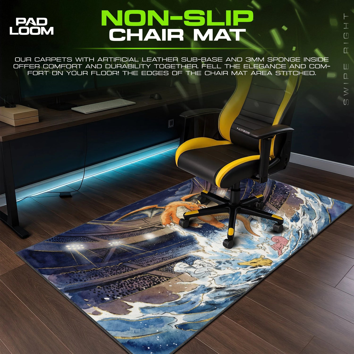 Dragonite Stadium Dive Mouse Pad - Pokemon Desk Mat