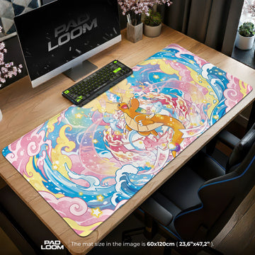 Dragonite Star Swirl Mouse Pad - Pokemon Desk Mat