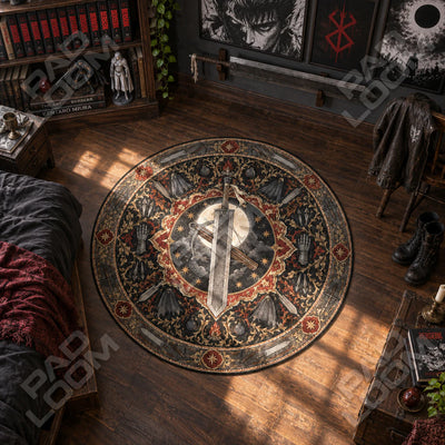 Dragonslayer Moonlit Round Rug - Berserk Chair Mat
