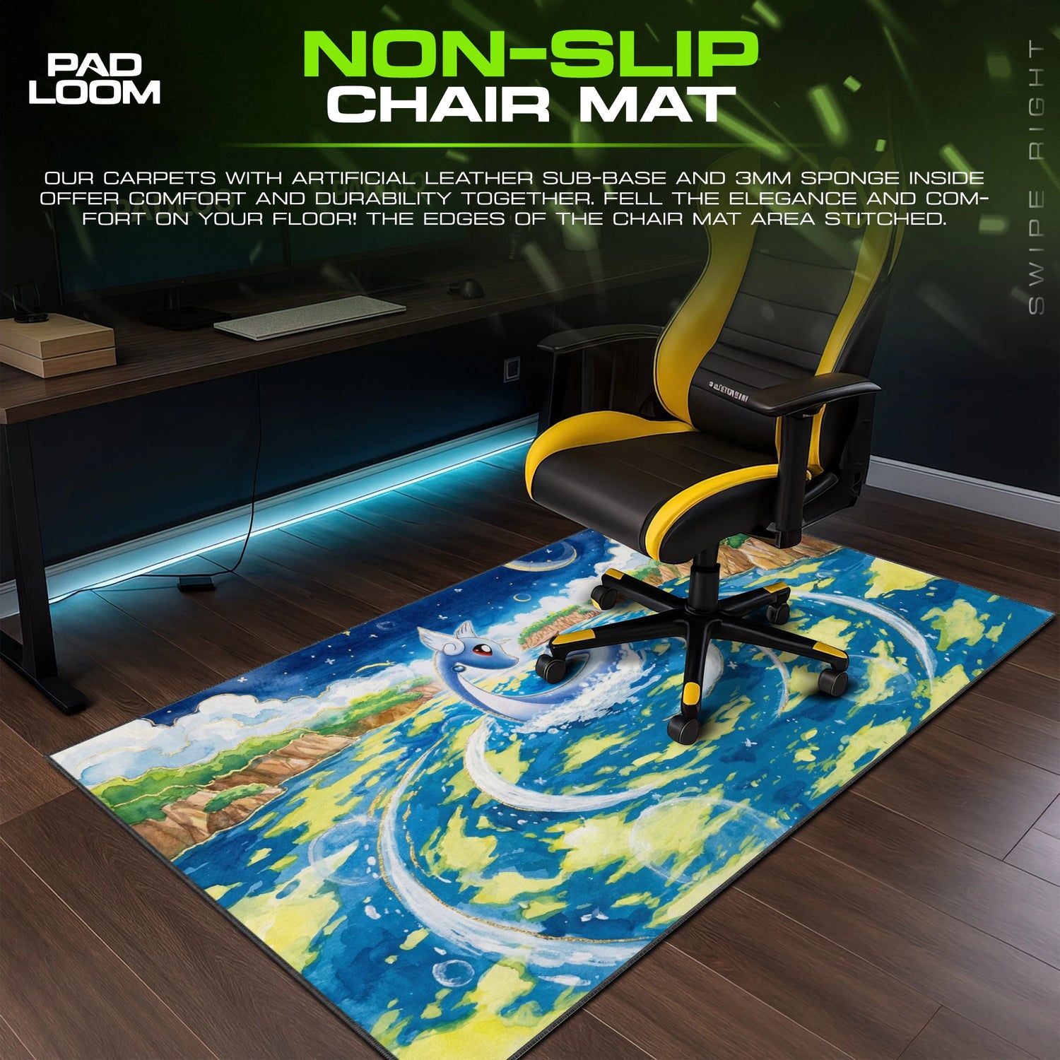Dratini Moonlit Lake Mouse Pad - Pokemon Desk Mat