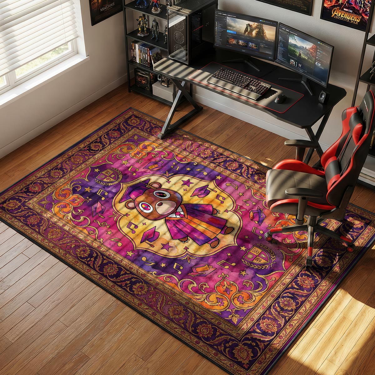 Dropout Bear Graduation Streetwear Floor rug — main product view