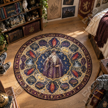 Dumbledore Starlit Round Rug - Harry Potter Chair Mat