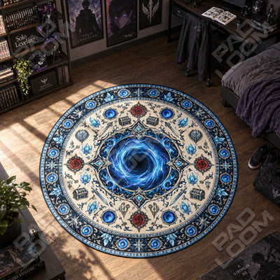 Dungeon Gate Medallion Round Rug - Solo Leveling Chair Mat
