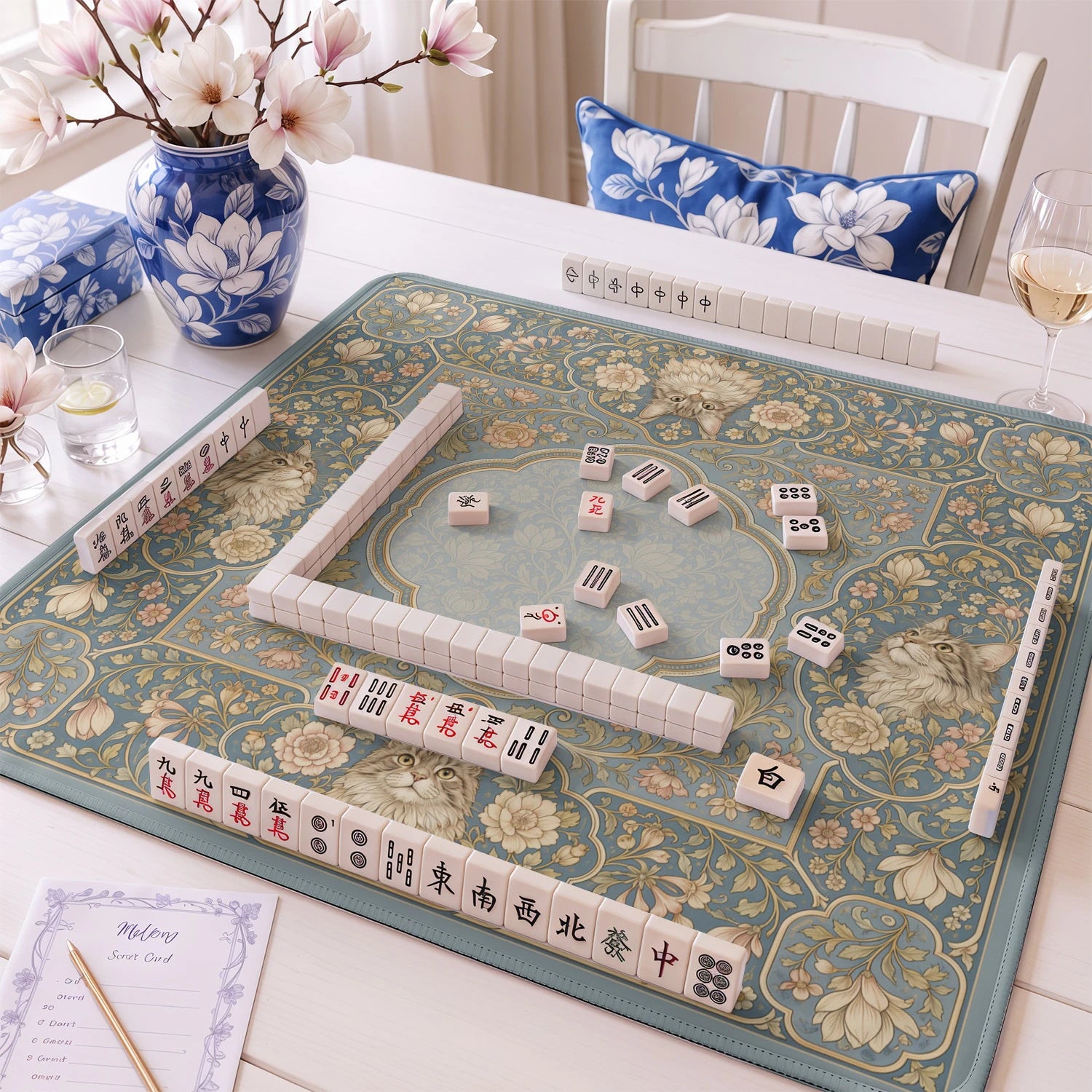 Dusty Maine Coon mahjong mat – M (60x60 cm) and L (81x81 cm) sizes