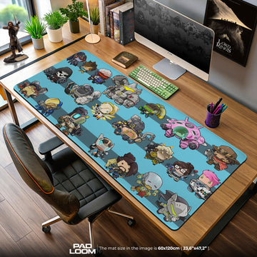 D.Va Pink Mech Mouse Pad, Game Chibi Art Gaming Desk Mat