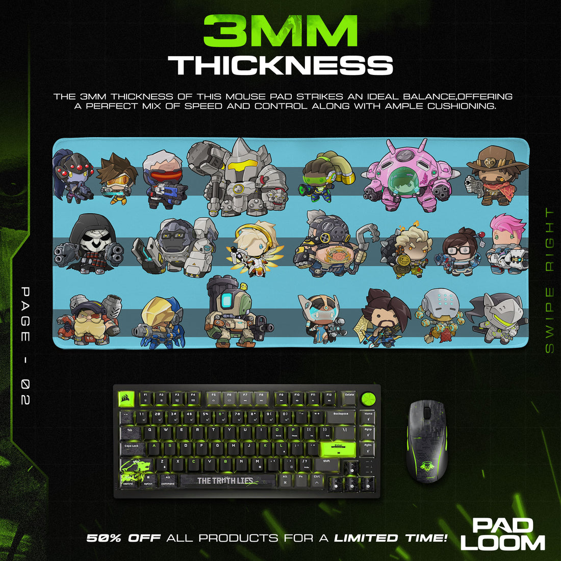 D.Va Pink Mech Mouse Pad, Game Chibi Art Gaming Desk Mat