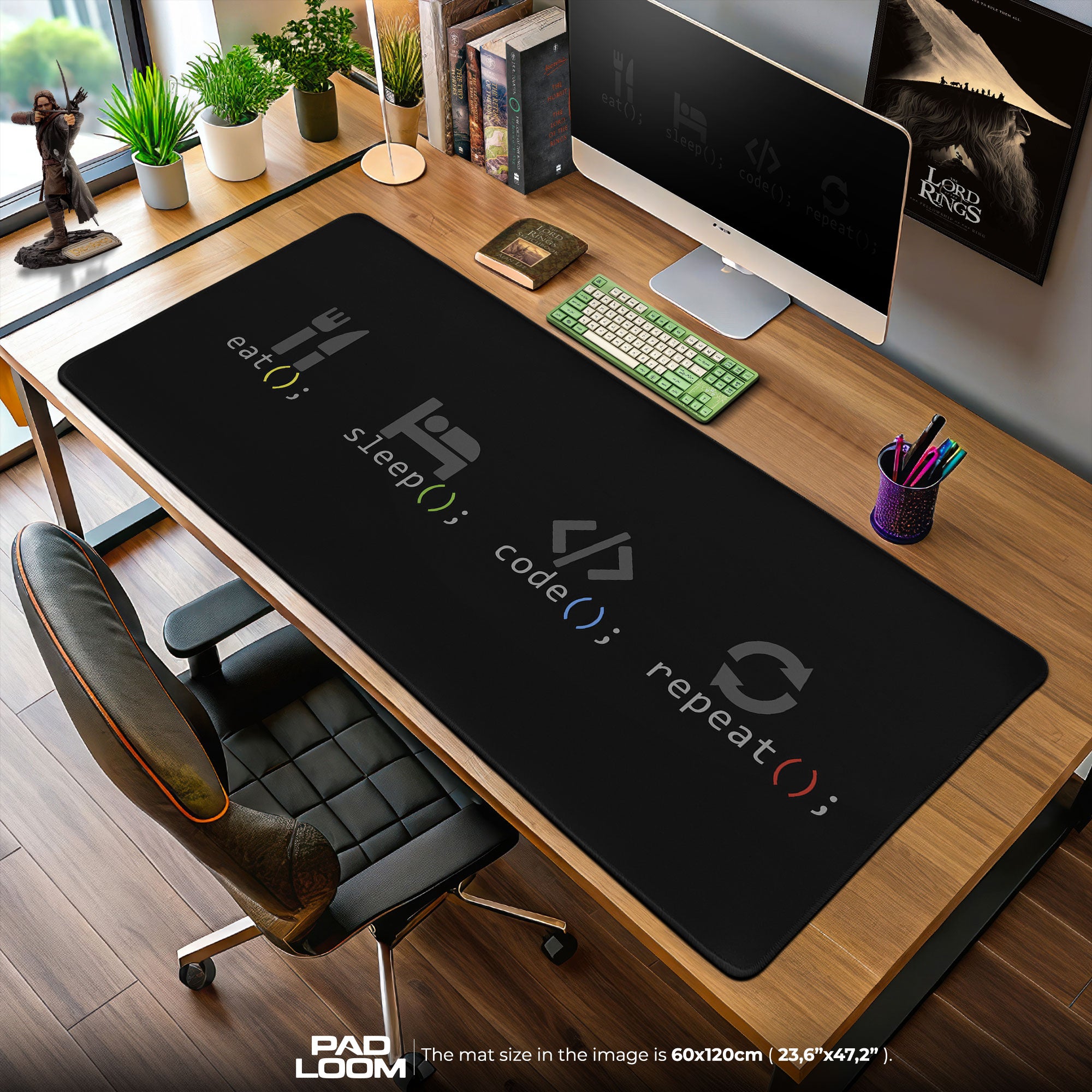 Eat Sleep Code Mauspad, Programmierer Routine Gaming Schreibtischmatte