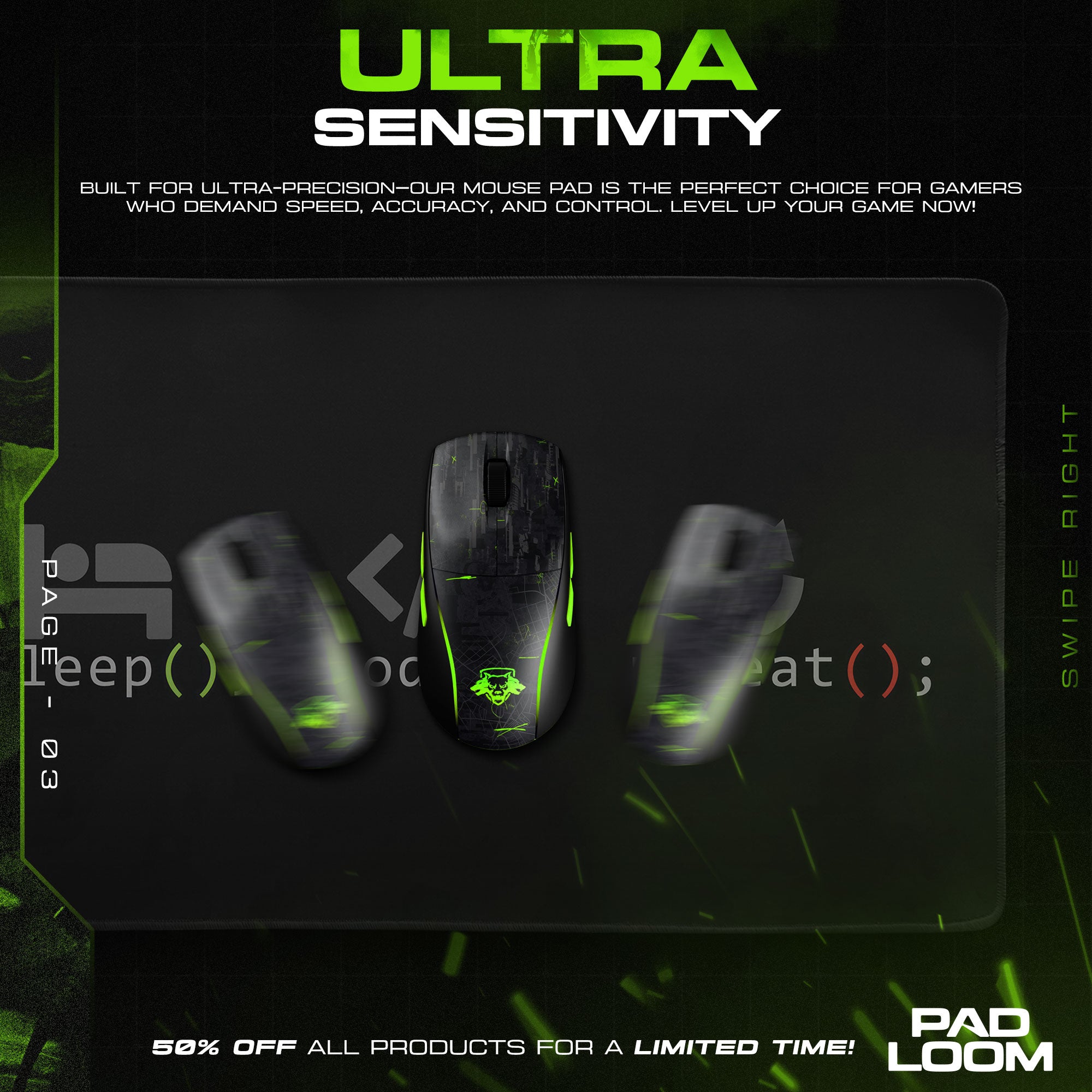 Eat Sleep Code Mauspad, Programmierer Routine Gaming Schreibtischmatte