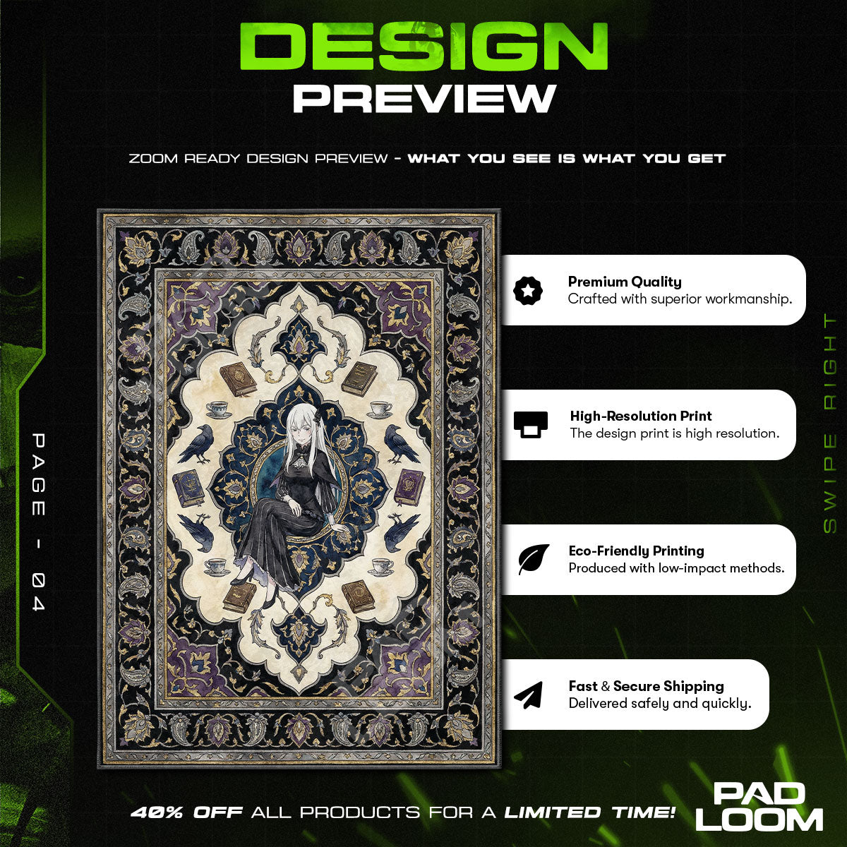 Echidna Witch Tea Party Rug - Re:Zero Chair Mat