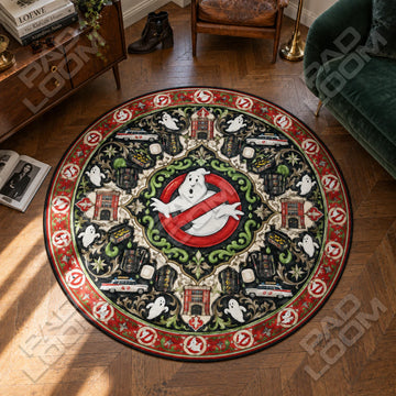 Ecto-1 Medallion Round Rug - Ghostbusters Chair Mat